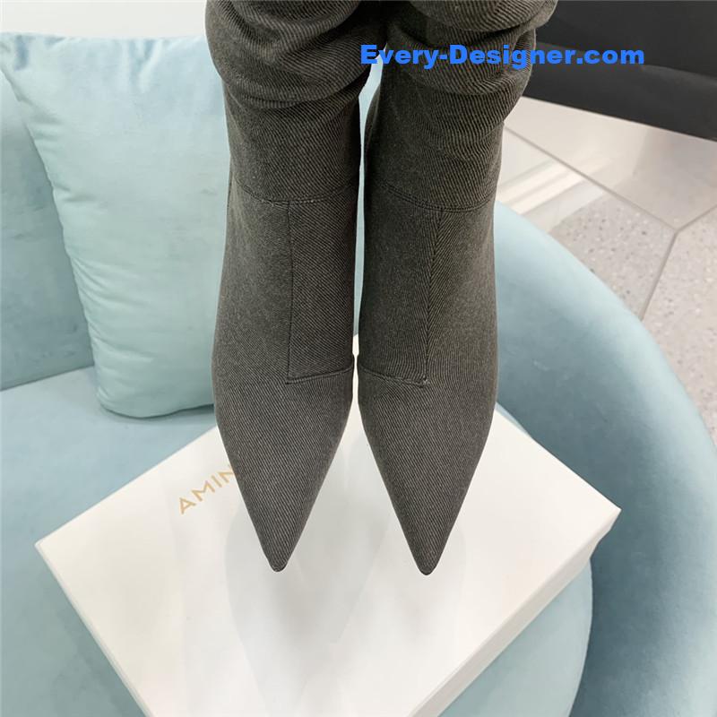 Amina Muaddi pleated stiletto booties