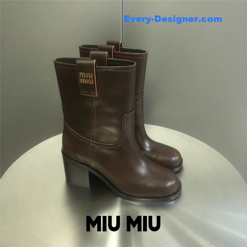M1um1u thick heel short boots