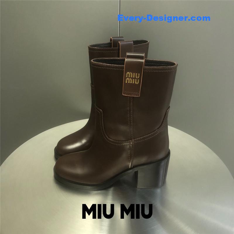 M1um1u thick heel short boots