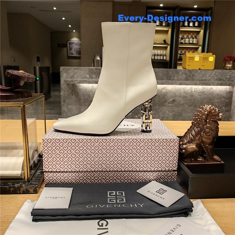Givenchy G heel small square toe short boots
