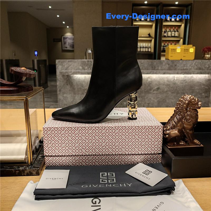 Givenchy G heel small square toe short boots