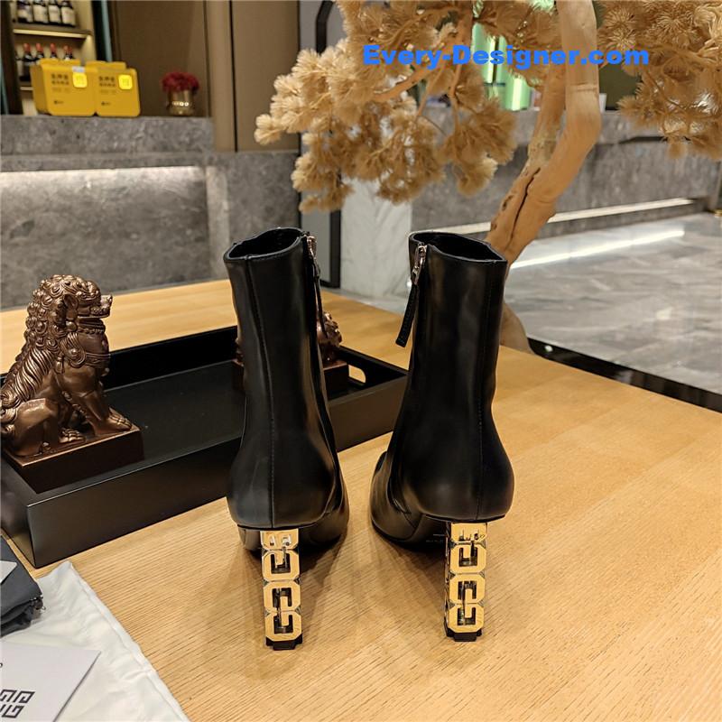 Givenchy G heel small square toe short boots