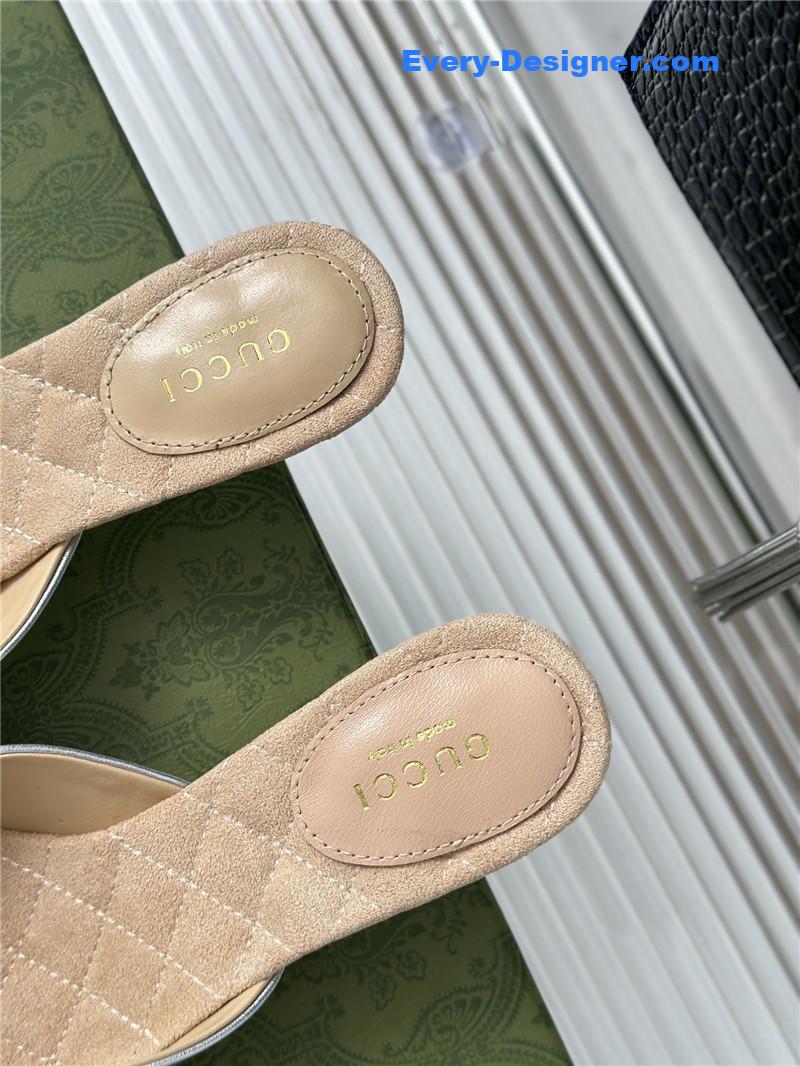 Gvc*1 new horsebit toe thick heel half slippers