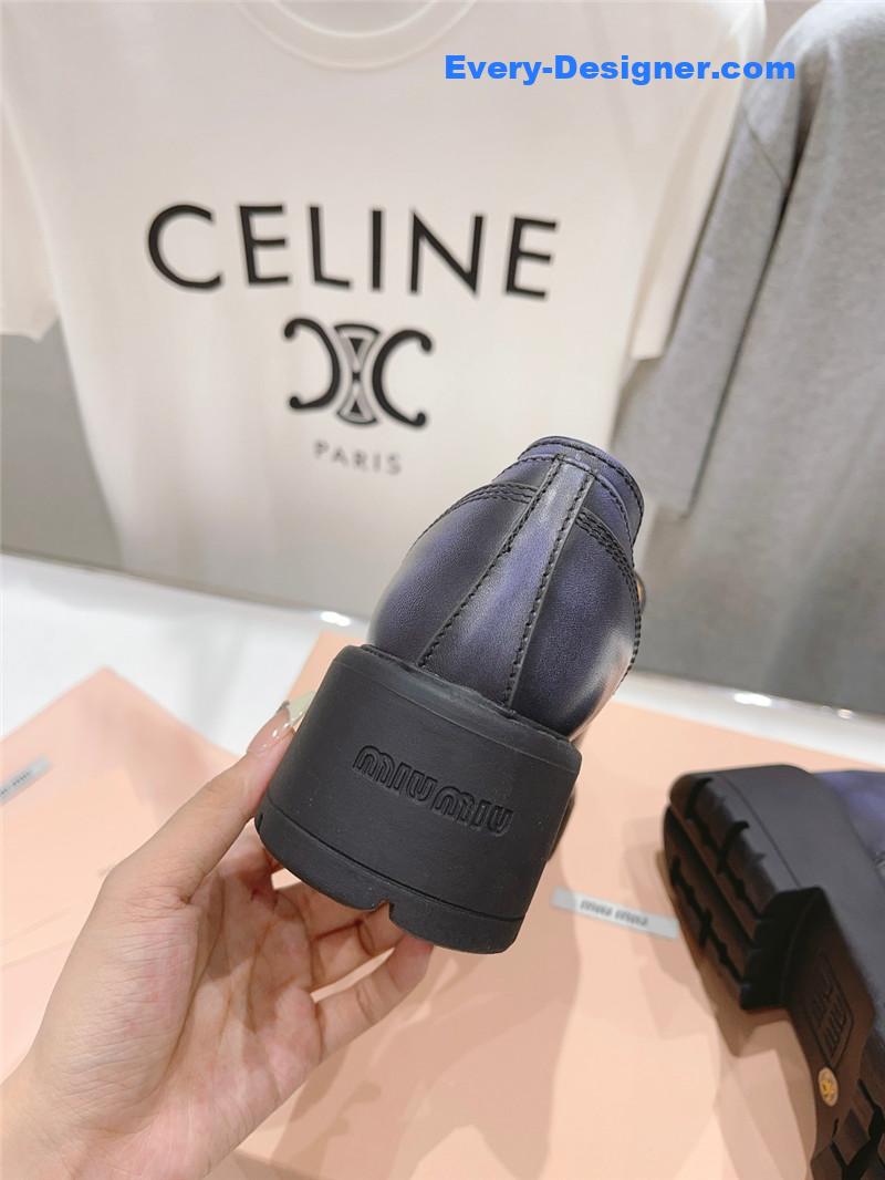 M1um1u catwalk style lace-up high-heeled loafers