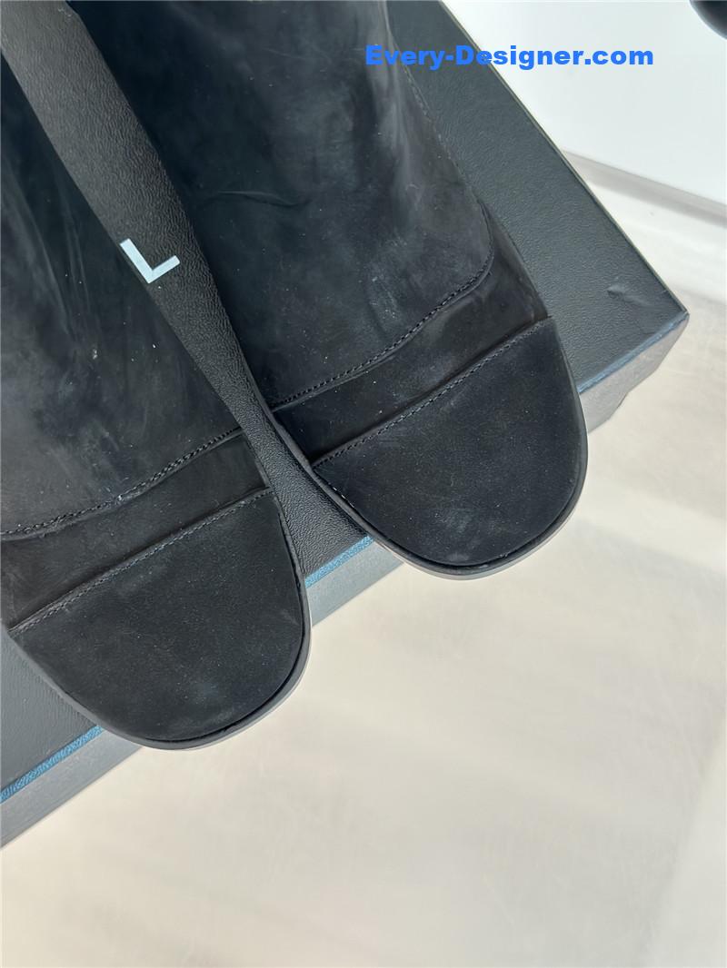 CC bag buckle knitted woolen short boots