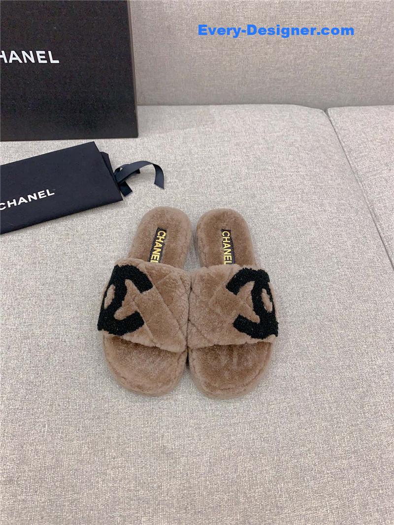 CC new thick sole fur slippers