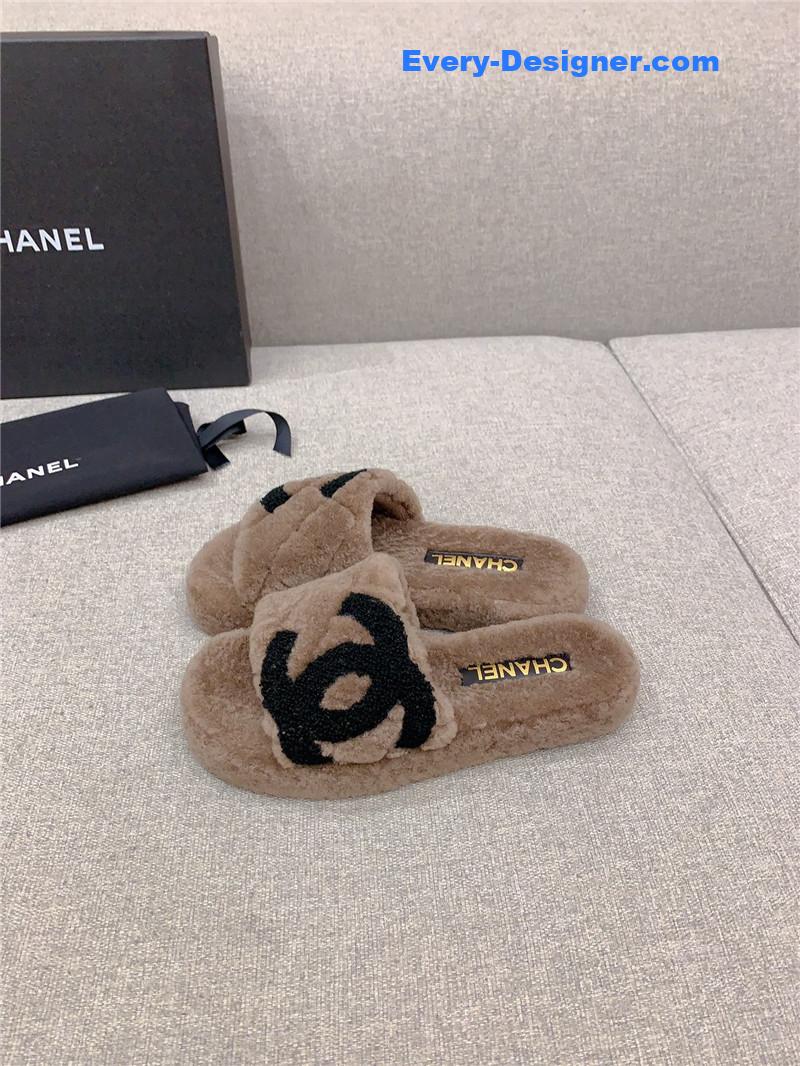 CC new thick sole fur slippers