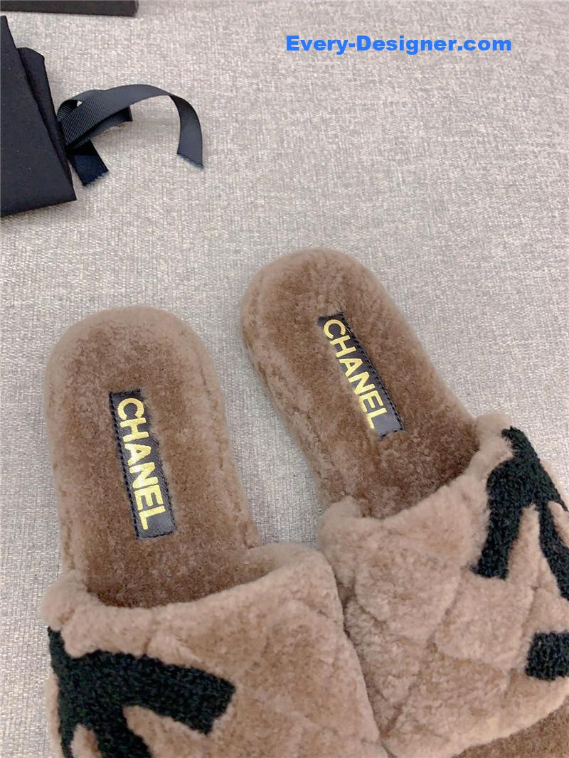 CC new thick sole fur slippers