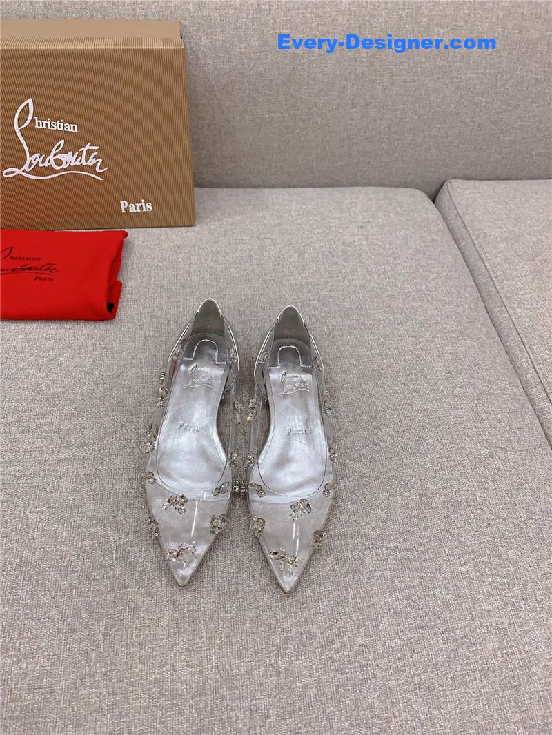 Chr1st1an louboutin crystal clear red sole high heels