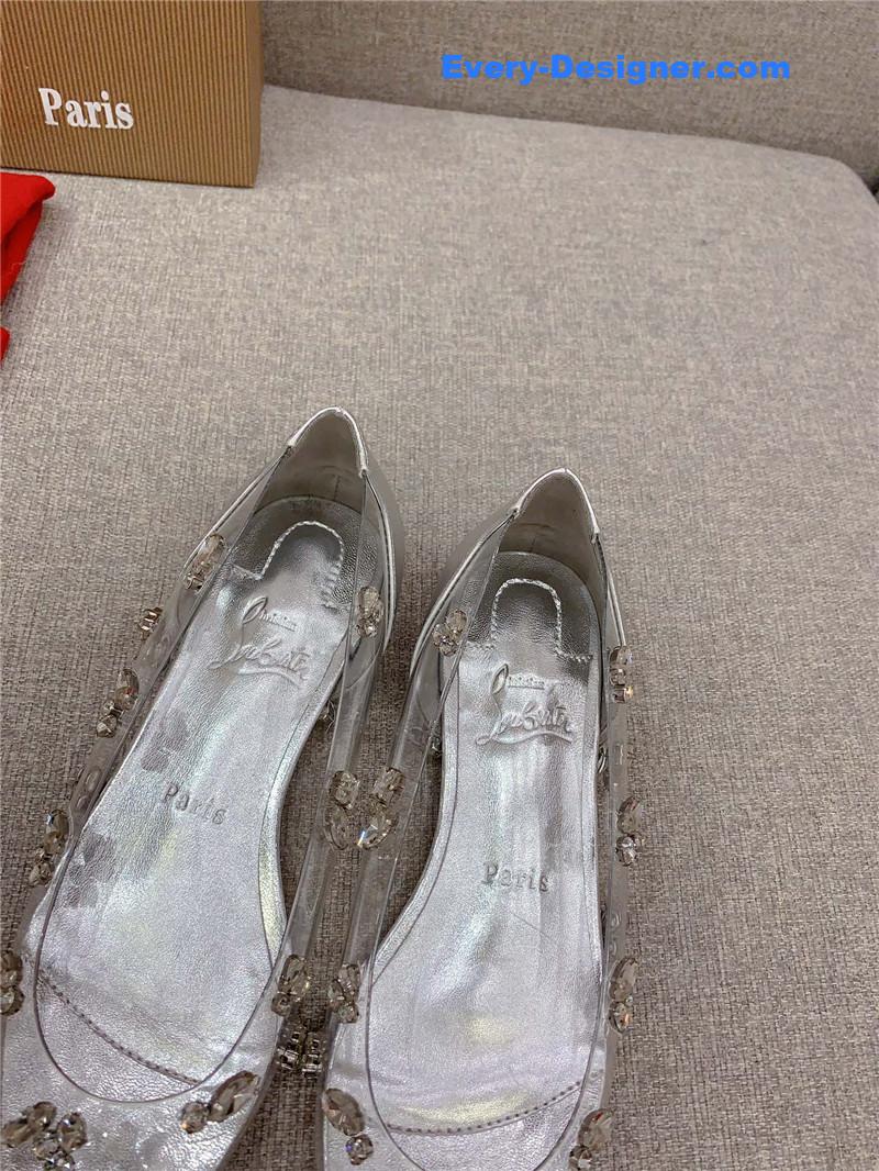 Chr1st1an louboutin crystal clear red sole high heels