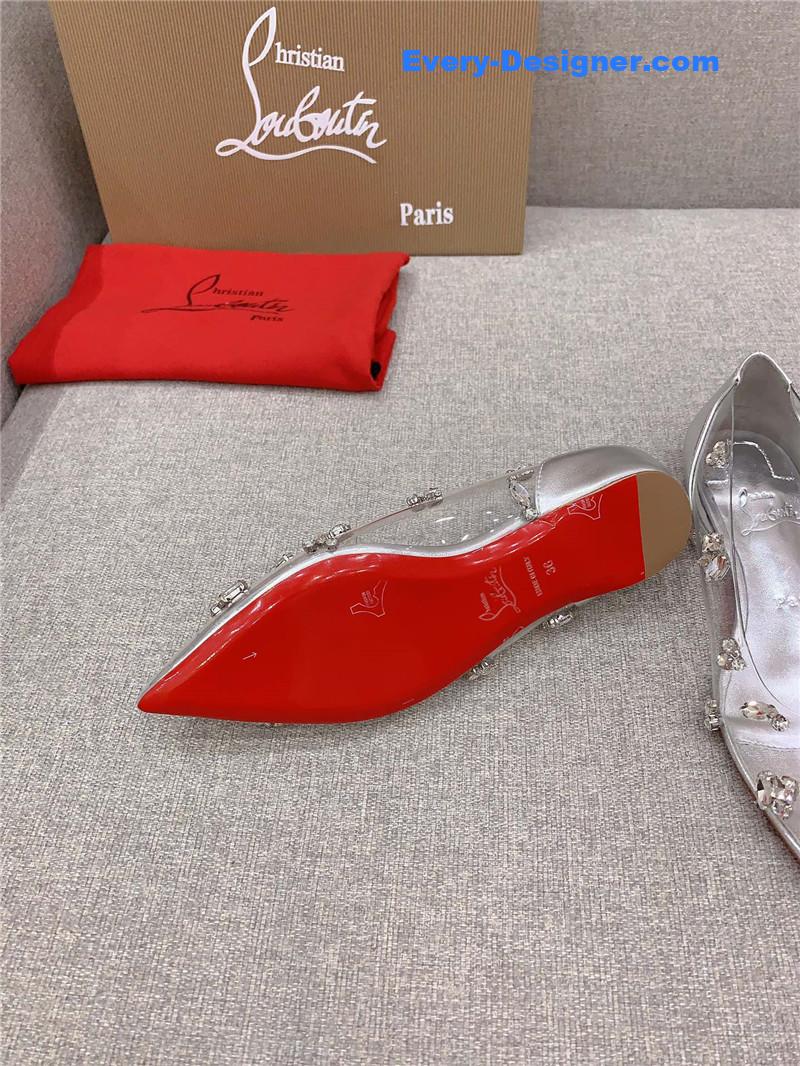 Chr1st1an louboutin crystal clear red sole high heels