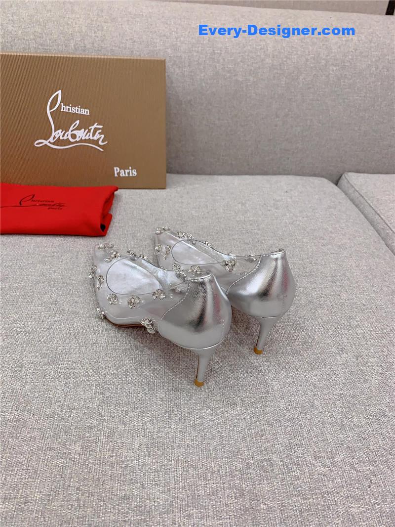Chr1st1an louboutin crystal clear red sole high heels