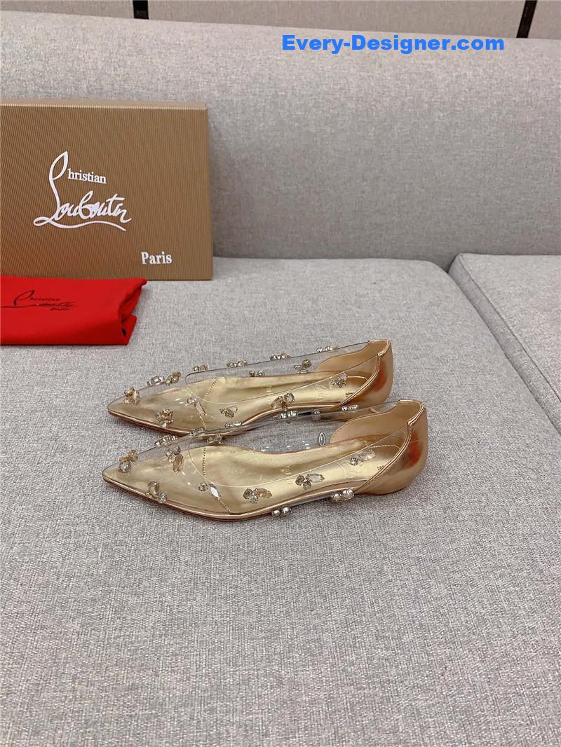 Chr1st1an louboutin crystal clear red sole high heels