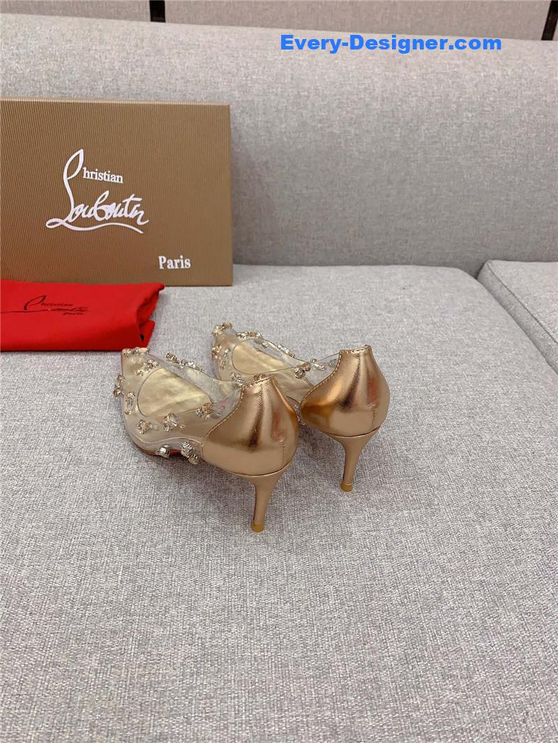 Chr1st1an louboutin crystal clear red sole high heels