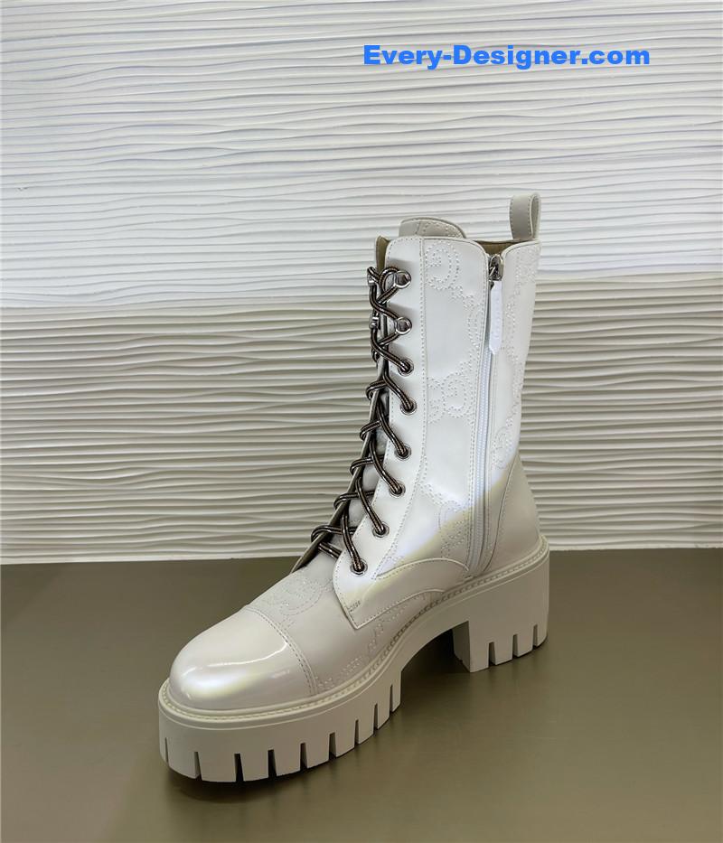 Gvc*1 double g embroidered logo retro motorcycle boots