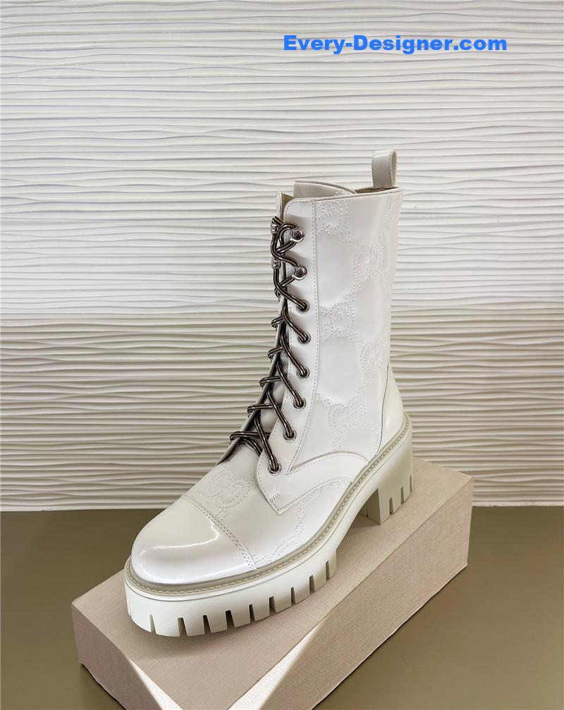 Gvc*1 double g embroidered logo retro motorcycle boots