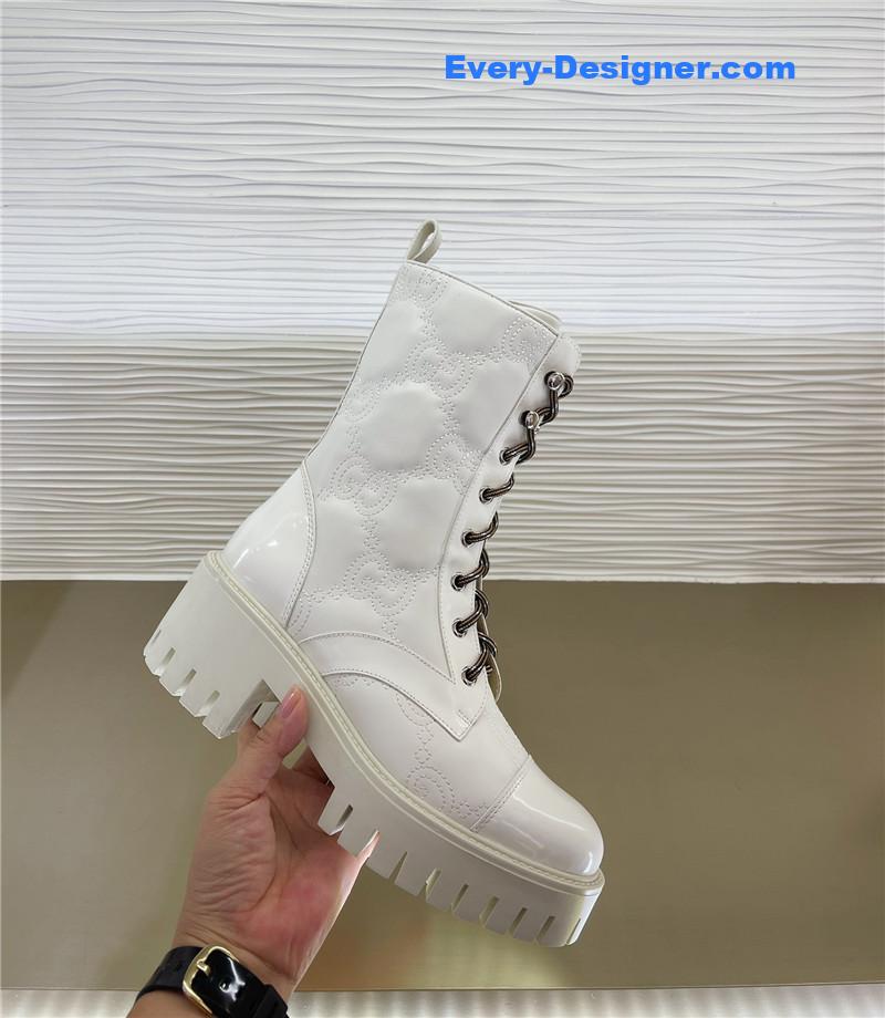 Gvc*1 double g embroidered logo retro motorcycle boots