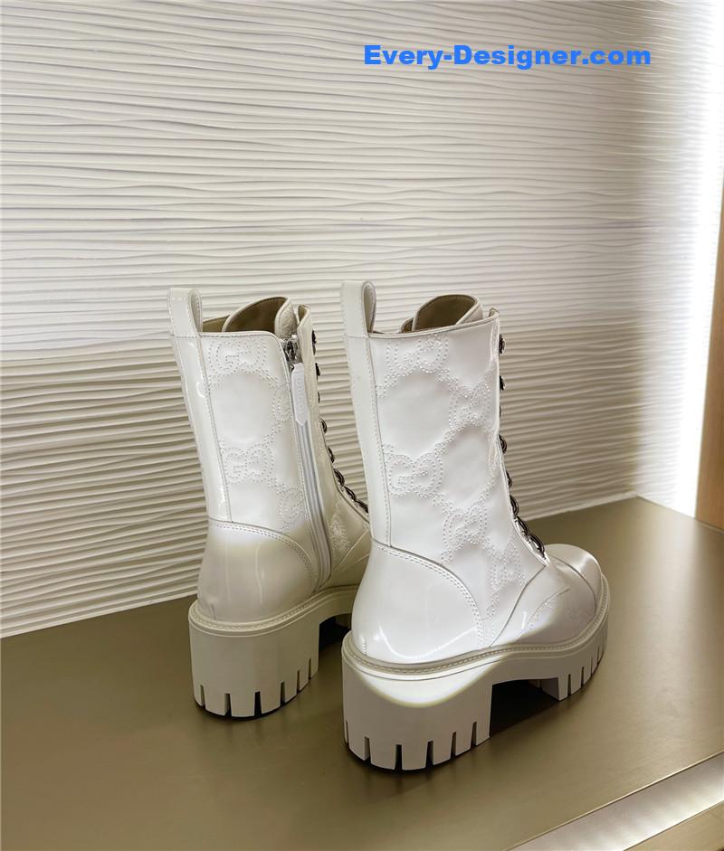 Gvc*1 double g embroidered logo retro motorcycle boots