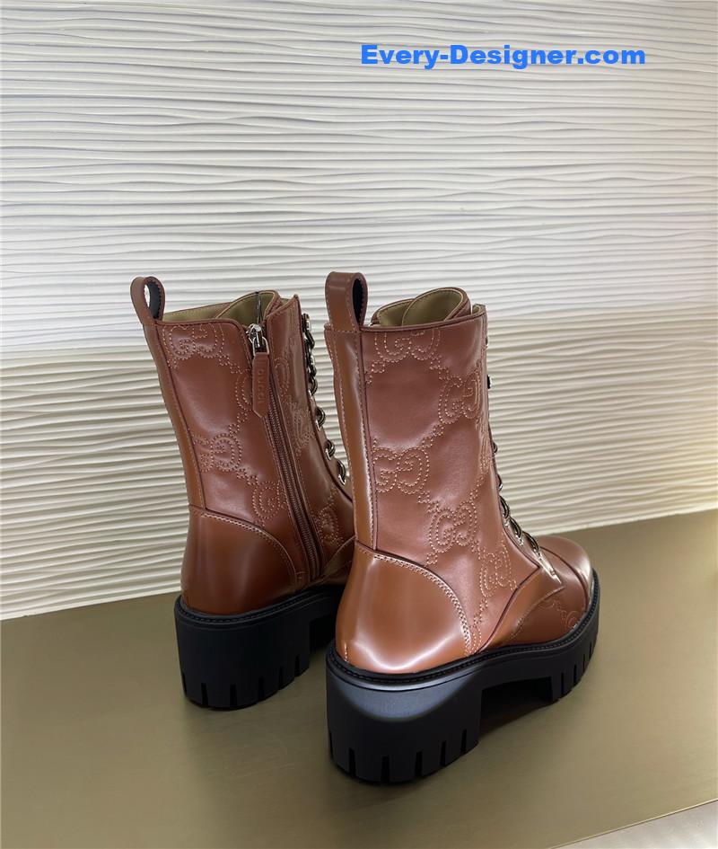 Gvc*1 double g embroidered logo retro motorcycle boots