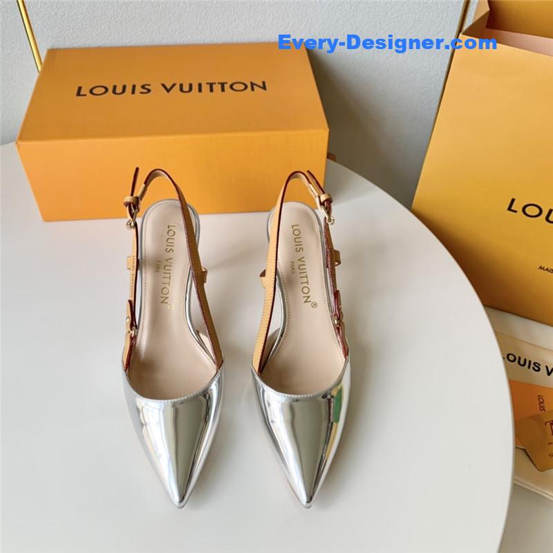 l0vis Vvtt0n lv flower electroplated heel back high heel sandals