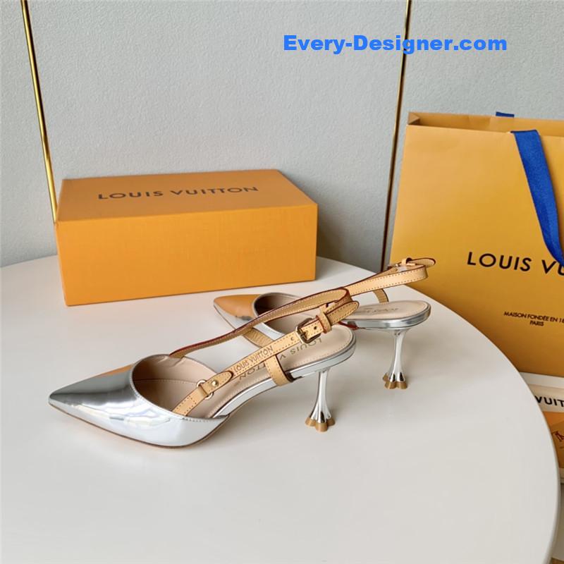 l0vis Vvtt0n lv flower electroplated heel back high heel sandals