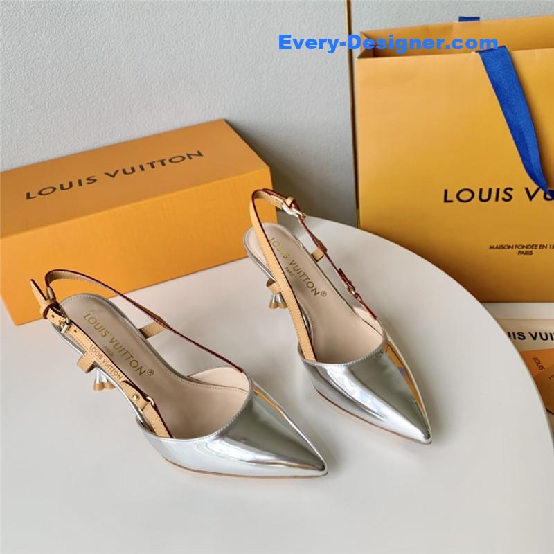 l0vis Vvtt0n lv flower electroplated heel back high heel sandals