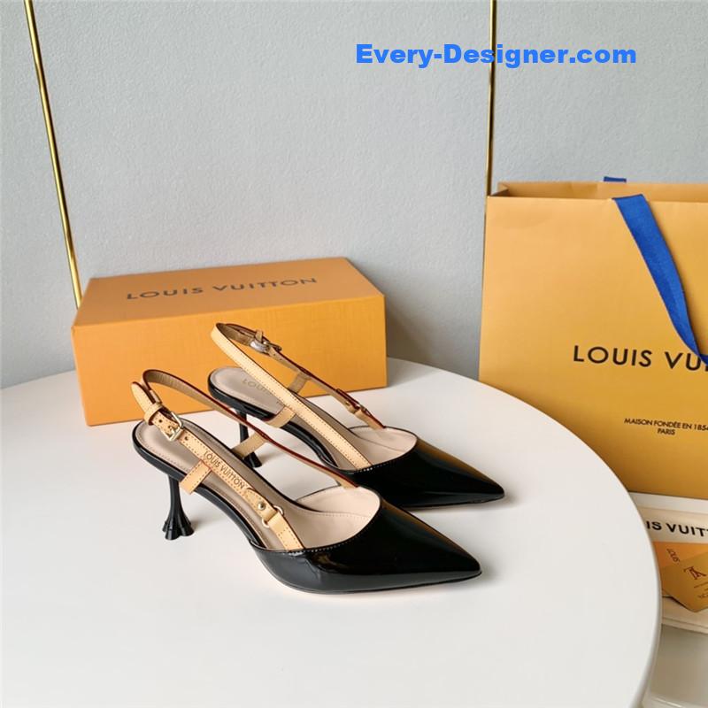 l0vis Vvtt0n lv flower electroplated heel back high heel sandals