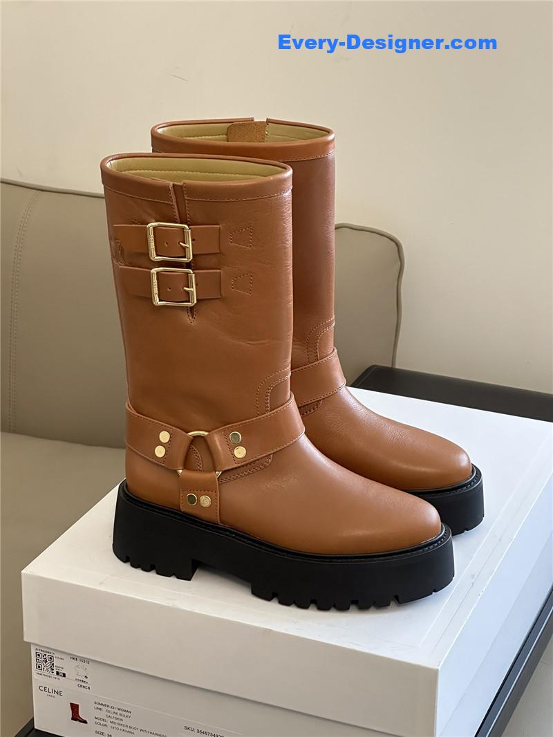 Ce1i*e thick sole mid-calf boots