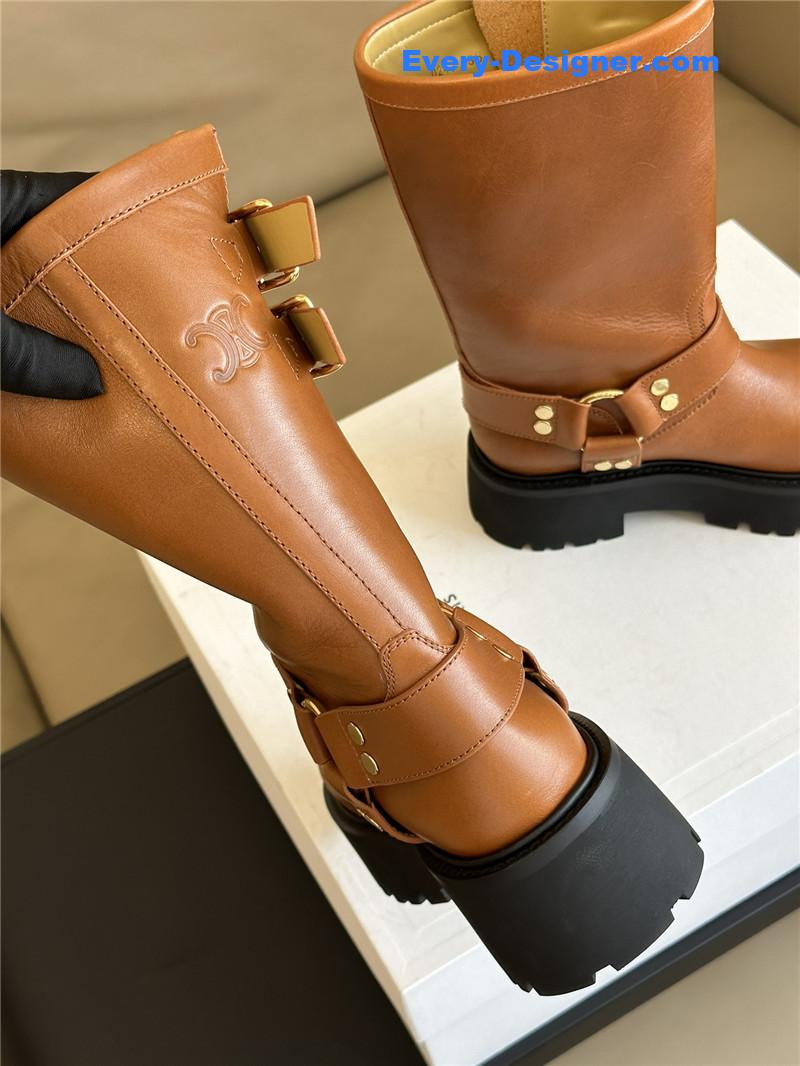 Ce1i*e thick sole mid-calf boots