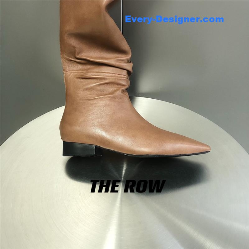 The R0w two-piece square-toe pleated over-the-knee boots