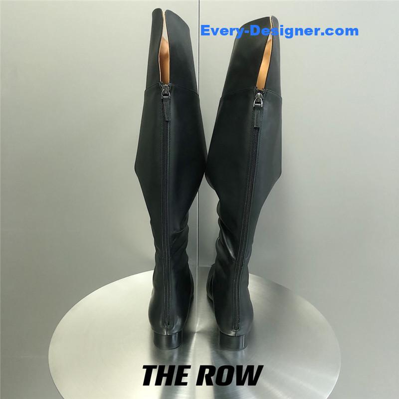 The R0w two-piece square-toe pleated over-the-knee boots