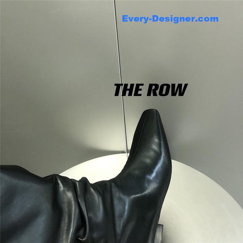 The R0w two-piece square-toe pleated over-the-knee boots