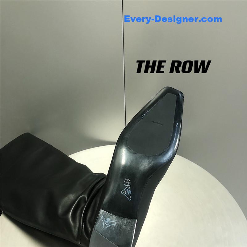 The R0w two-piece square-toe pleated over-the-knee boots