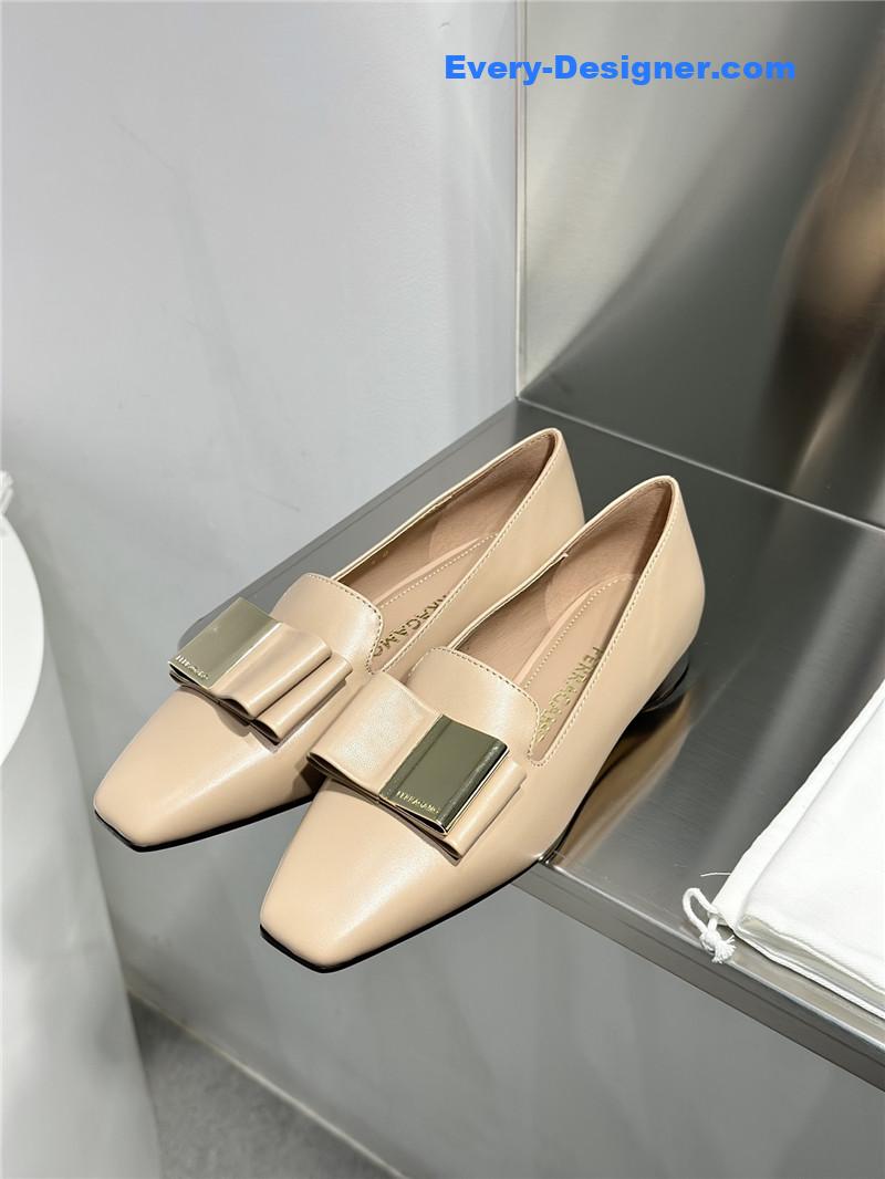 Salvatore Ferragamo Double Bow Column Block Heel Pumps