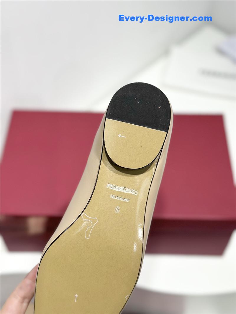 Salvatore Ferragamo Double Bow Column Block Heel Pumps