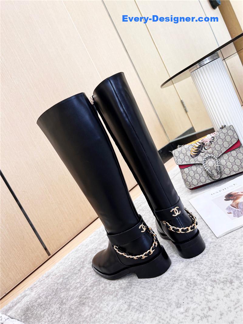 CC chain black boots knight boots
