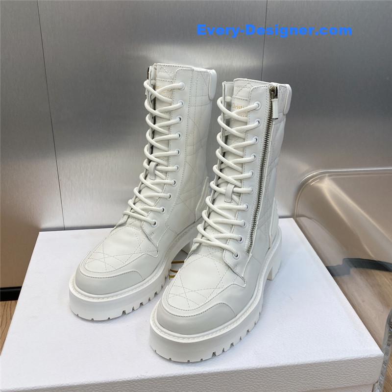 D10r low heel round toe lace up knight boots
