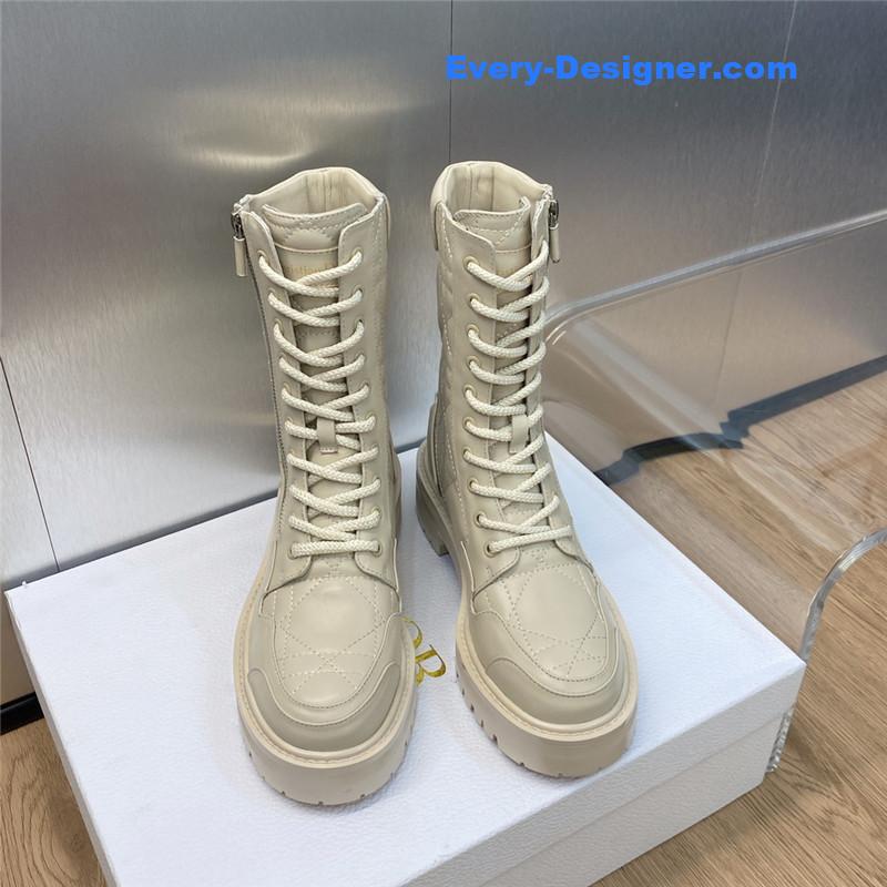 D10r low heel round toe lace up knight boots