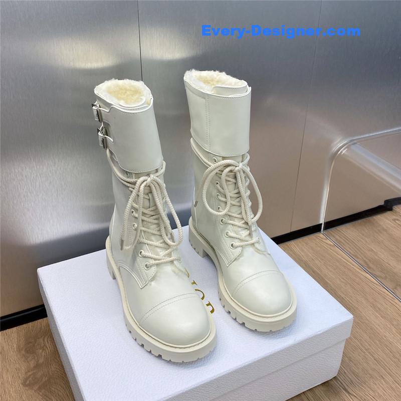 D10r belt buckle low heel round toe lace up knight boots