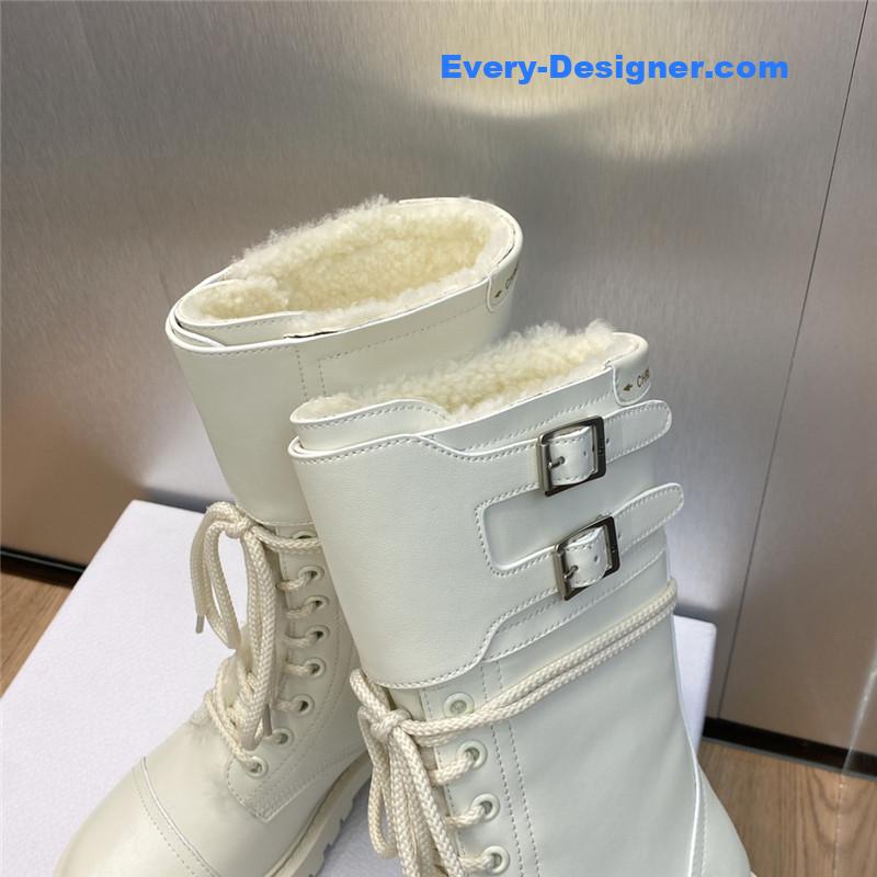 D10r belt buckle low heel round toe lace up knight boots