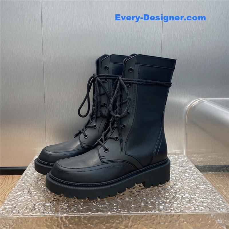 D10r low heel round toe lace up knight boots