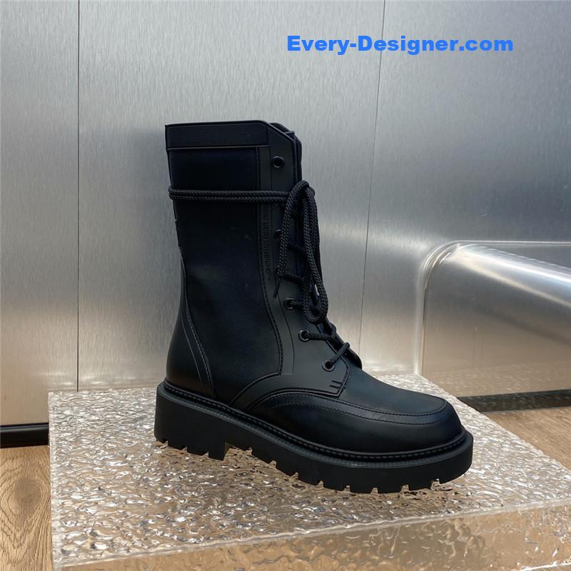 D10r low heel round toe lace up knight boots