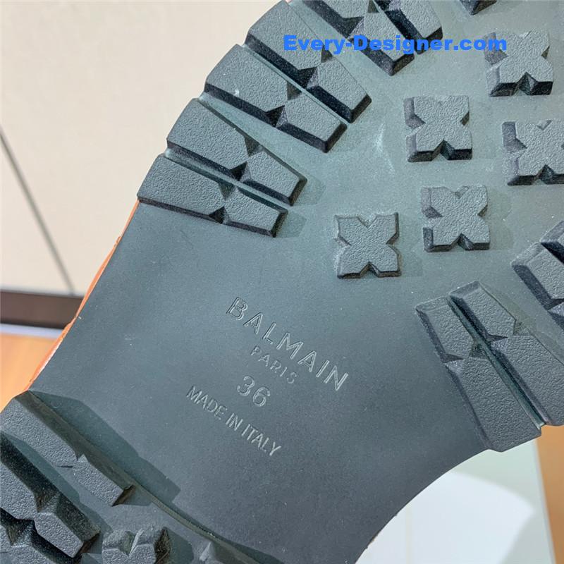 Balmain electro-embroidered leather platform boots