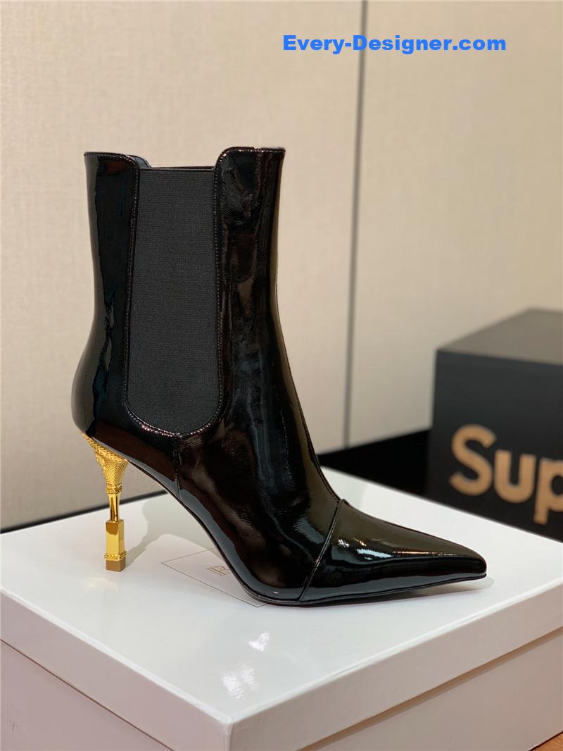 Balmain pointed toe metal heel boots