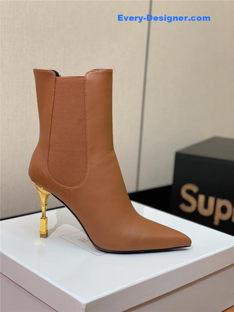 Balmain pointed toe metal heel boots