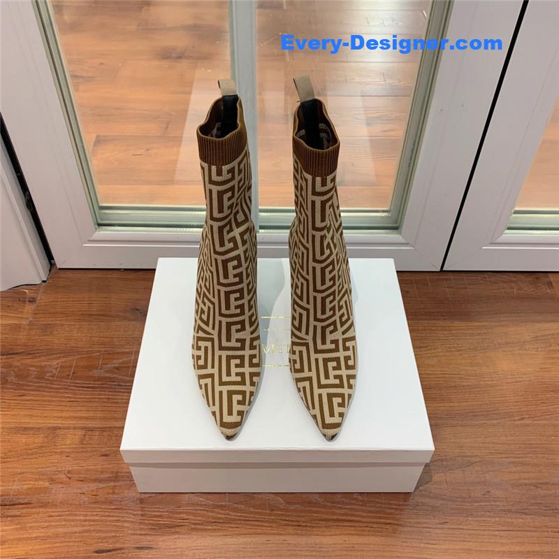 Balmain knitted stretch ankle boots