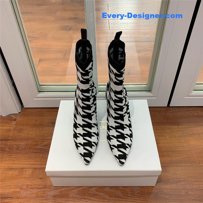 Balmain knitted stretch ankle boots