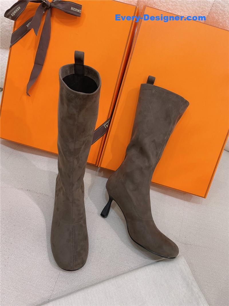 H**me5 stretch sheepskin high-heeled boots