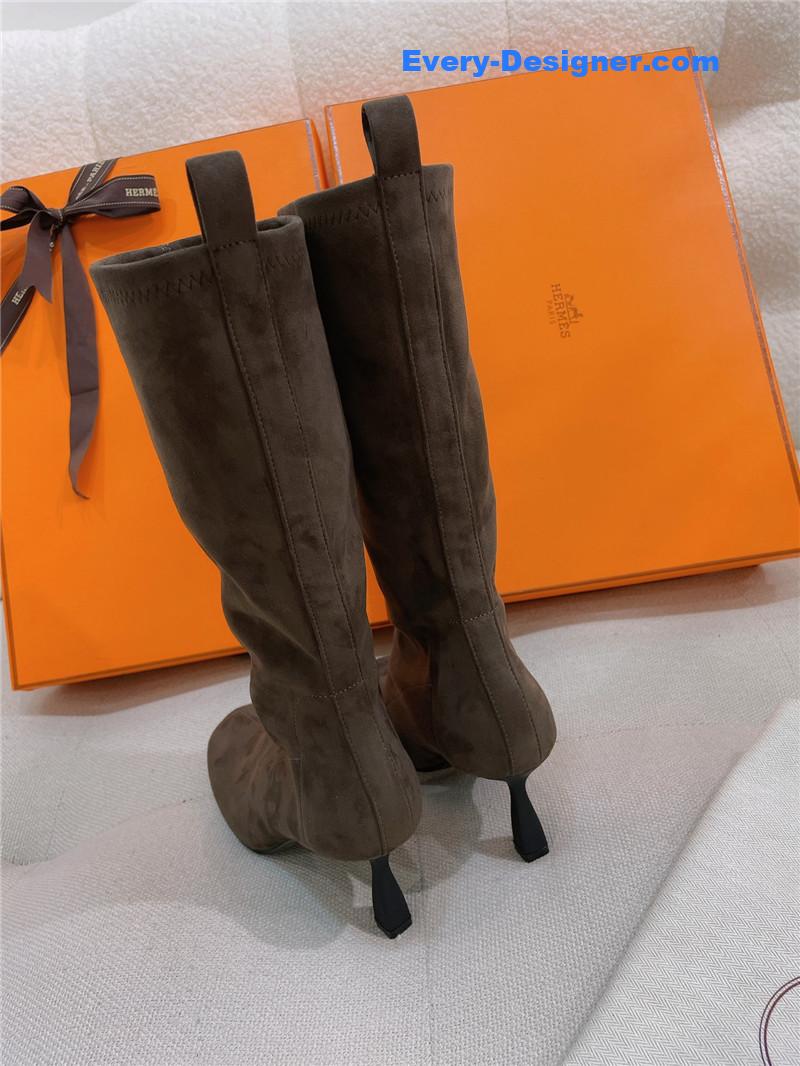 H**me5 stretch sheepskin high-heeled boots