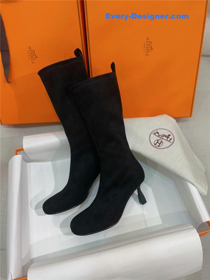 H**me5 stretch sheepskin high-heeled boots